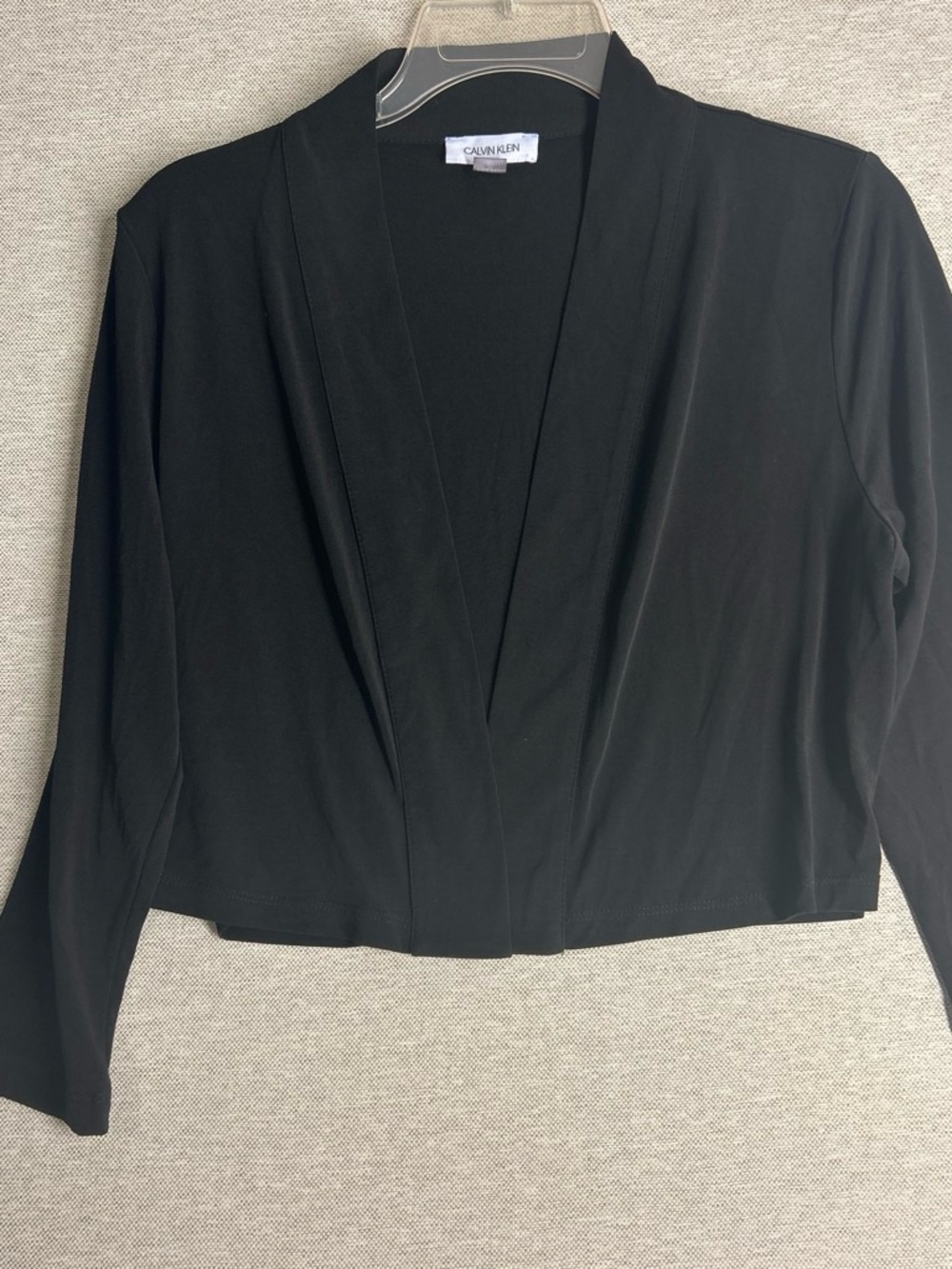 Calvin Klein Black Draped Open Front Cardigan